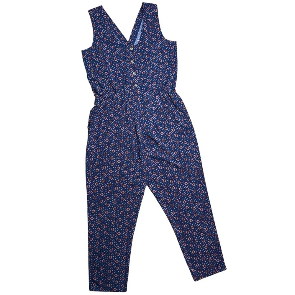 Toad&Co Sunkissed Liv SL Jumpsuit In Blue & Orange Sz M - Picture 2 of 15